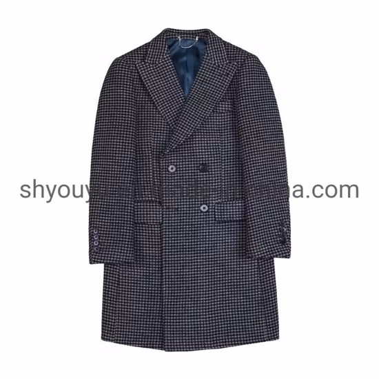 Gabardina para hombre Abrigo guisante Abrigo largo de invierno de un solo pecho Abrigo de negocios elegante clásico